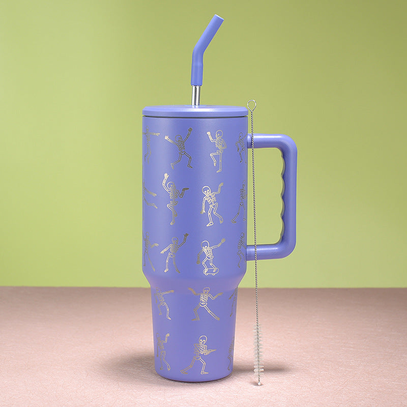 Wholesale Tumbler 40oz Stainless Steel Skull Car Portable Straw Thermos Cup Ice Bullies Cup